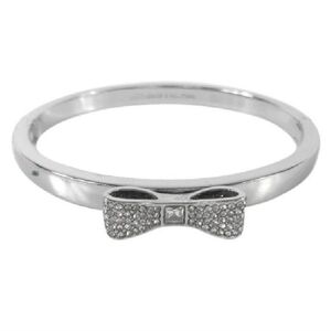 Kate Spade Ready Set Bow Silvertone Crystal Bangle‎ Bracelet